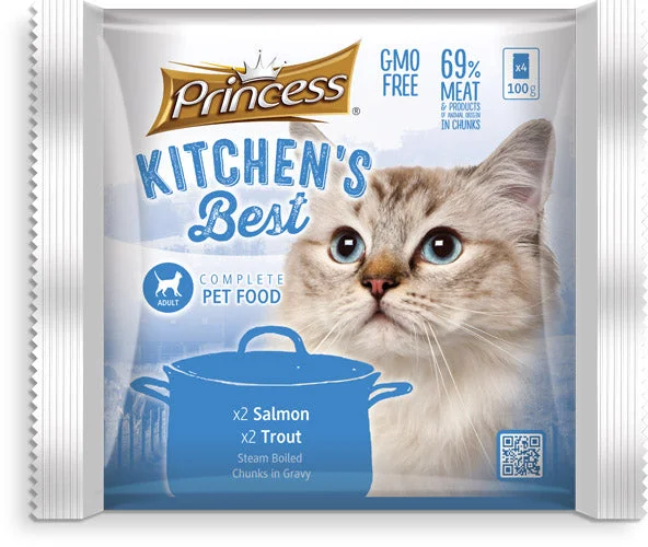 Princess Kitchen's best 4 pack pouches, Salmon/Trout