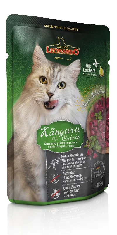 Leonardo Cat pouch Kangaroo & Catnip, 85g