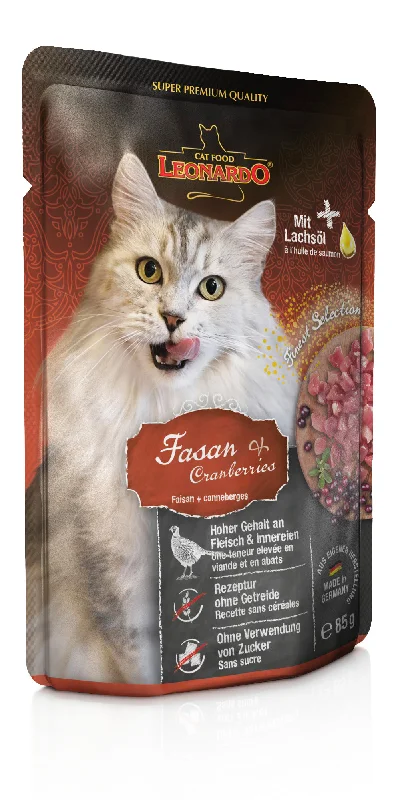 Leonardo Cat pouch Pheasant & Cranberries, 85g