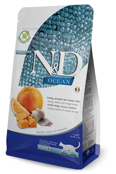 N & D Cat dry Pumpkin Grain Free - Herring & Orange