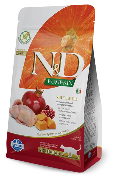 N & D Cat dry Pumpkin Grain Free - Neutered Quail & Pomegranate