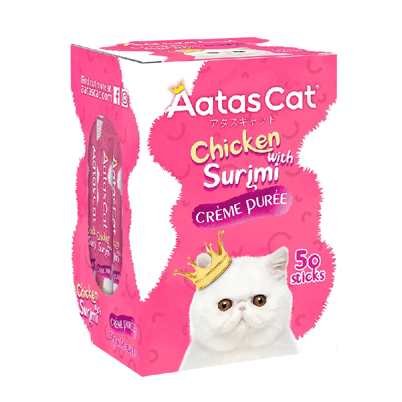 Aatas Cat Creme Puree Chicken with Surimi 14g x 50sachets