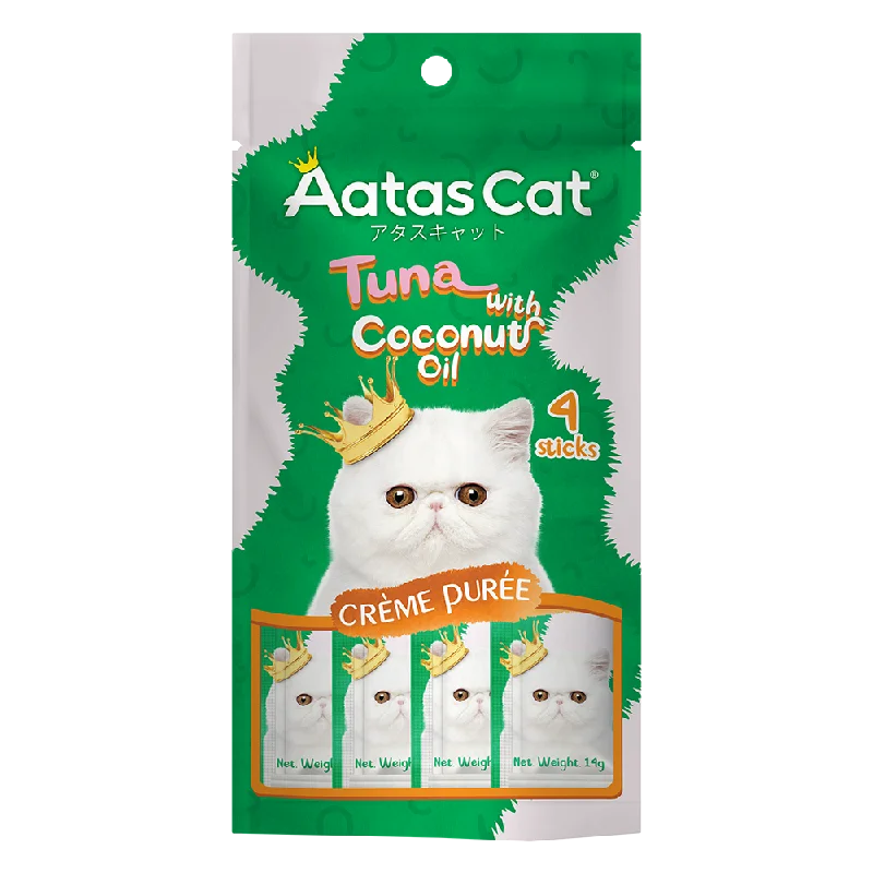 Aatas Cat Creme Puree Tuna with Coconut Oil 14g x 4sachets