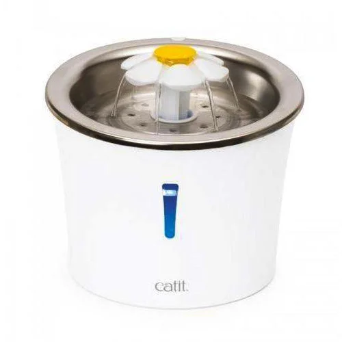 Catit Flower Drinking Fountain Stainless Steel Top with LED Indicator 3L