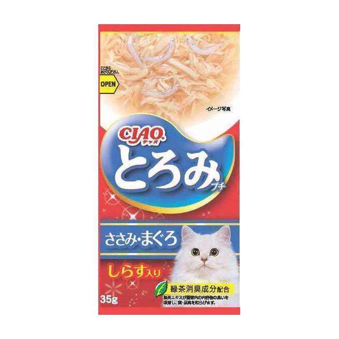 Ciao Cat Toromi Line Pouch - Chicken Fillet Tuna & Whitebait 140g (35g x 4) (TCR-132)