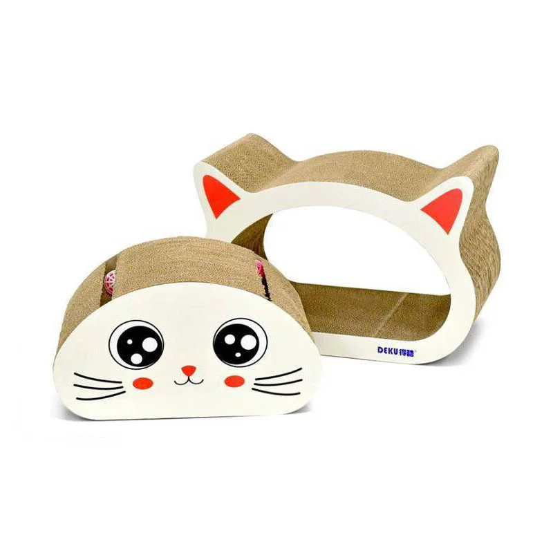 Deku Cat Scratcher Cat Head Face Print 350mm x 254mm x 298mm (CP-008-02)