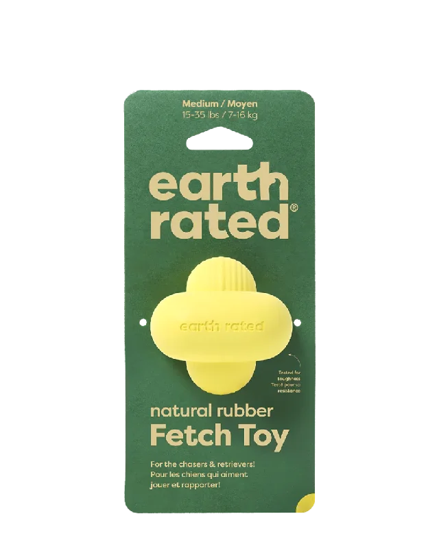 Earth Rated Yellow Fetch Dog Toy - Medium 2.5"