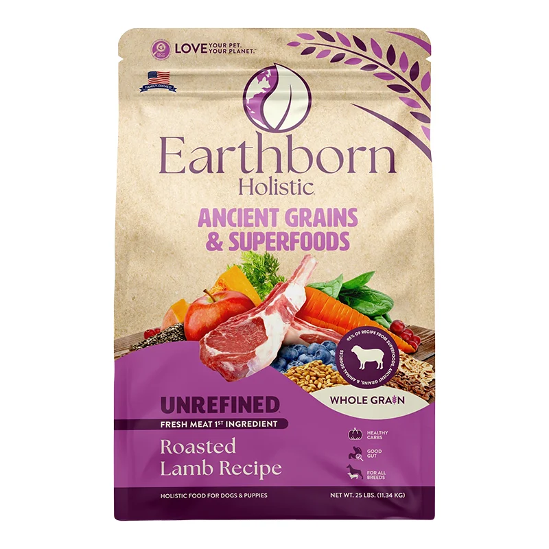 Earthborn Holistic Unrefined Ancient Grains Lamb Dry Dog Food 25lb