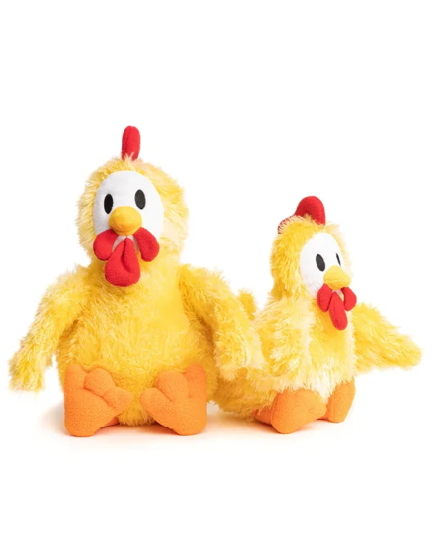 FabDog Fluffy Chicken Plush Dog Toy