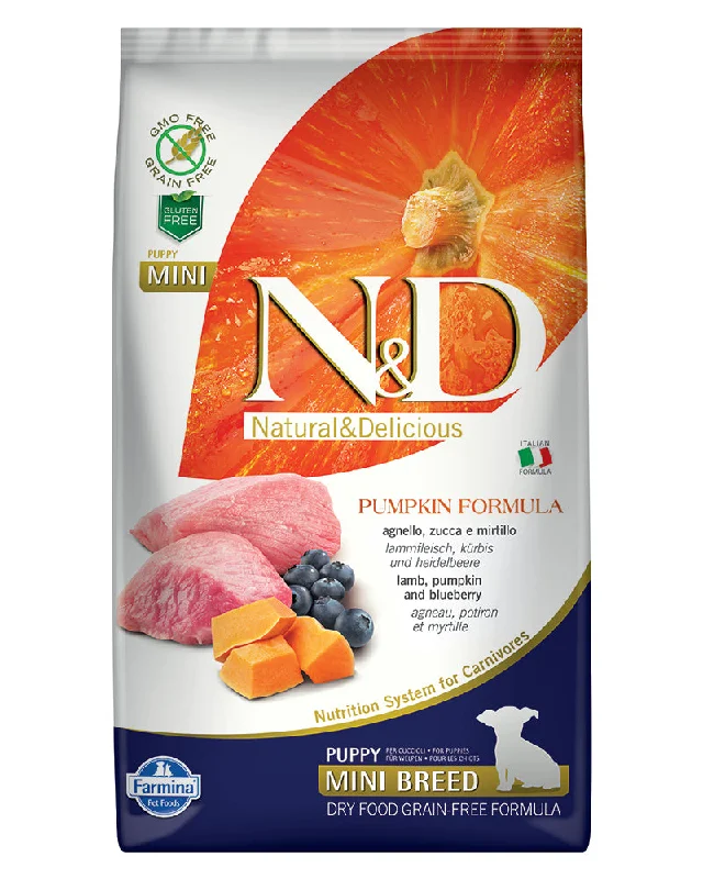 Farmina N&D Pumpkin Lamb & Blueberry Puppy Mini Dry Dog Food 5.5lb