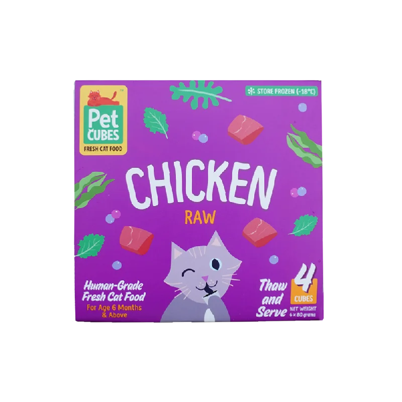 *FROZEN* PetCubes Cat Raw Chicken 1.28kg (4 x 320g)