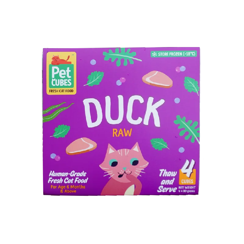 *FROZEN* PetCubes Cat Raw Duck 1.28kg (4 x 320g)