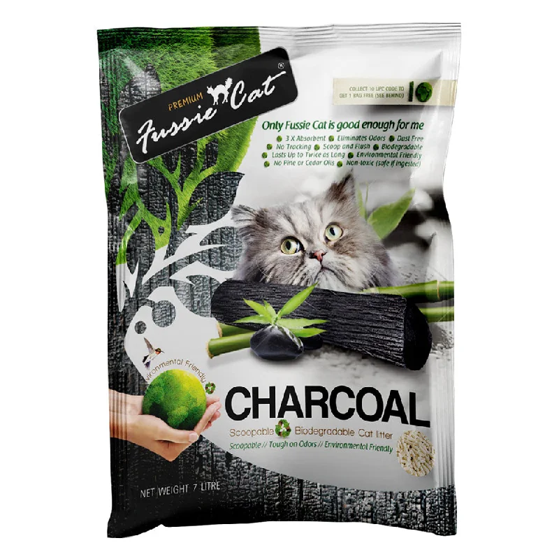 Fussie Cat Natural Paper Litter Charcoal 7L