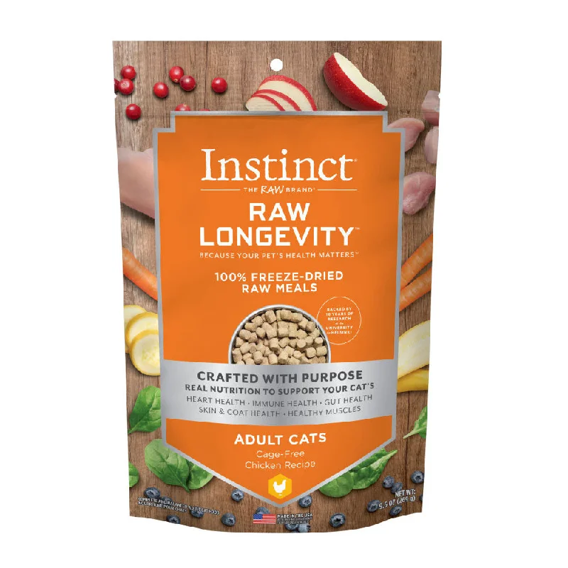 Instinct The Raw Brand Cat Raw Longevity 100% Freeze-Dried Raw Meals Cage-Free Chicken Recipe 9.5oz