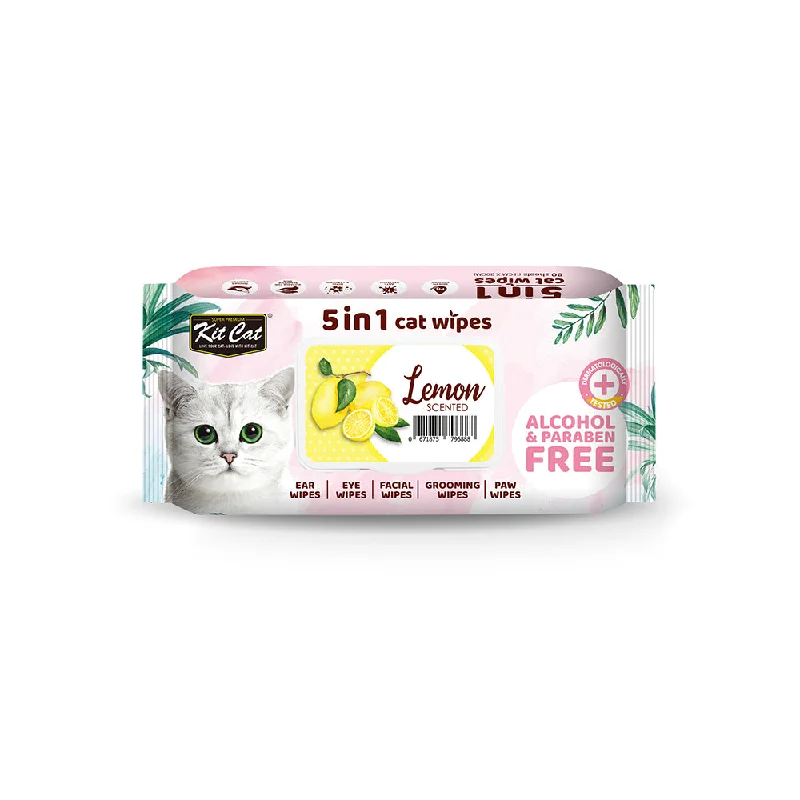 KitCat 5 in 1 Cat Wipes Lemon 80sheets