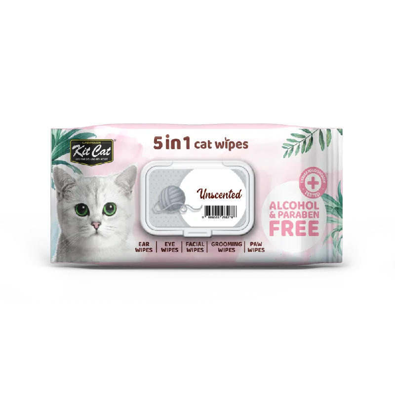 KitCat 5 in 1 Cat Wipes Unscented 80sheets