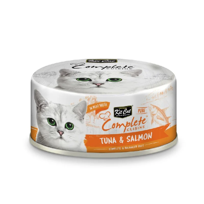 KitCat Pure Complete Cuisine Tuna & Salmon In Meat Broth 70g