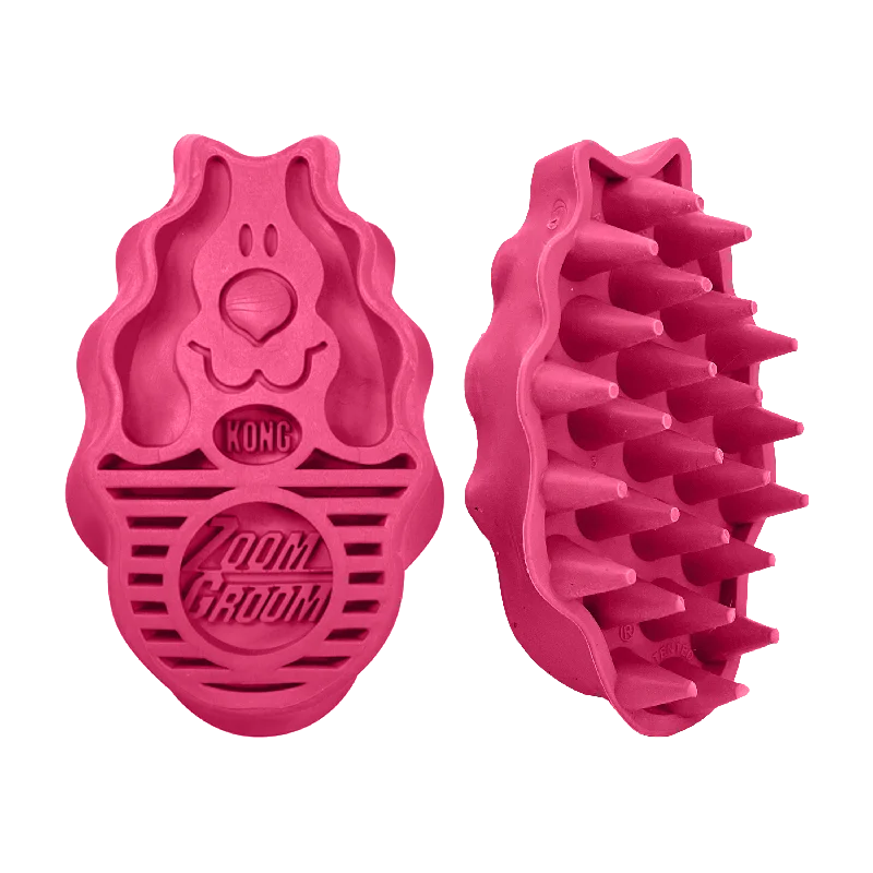 Kong Zoom Groom Raspberry Large 4.75"