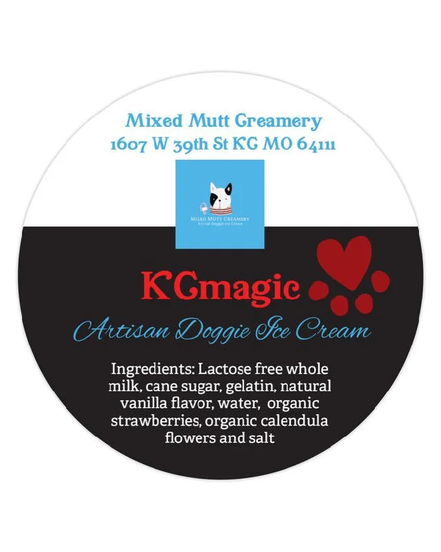 Mixed Mutt Creamery KC Magic Strawberry Artisan Doggie Ice Cream