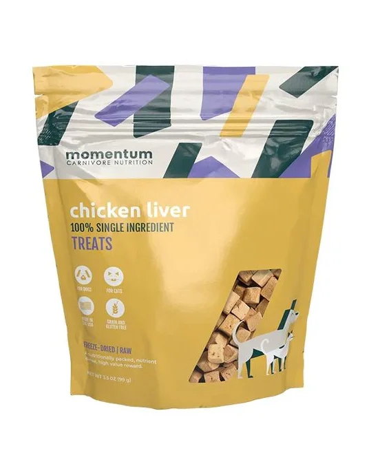 Momentum Freeze-Dried Chicken Liver Dog  Treats 3.5oz