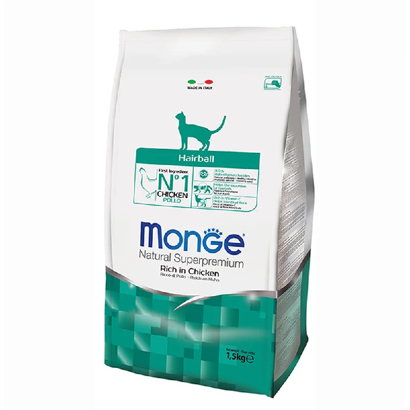 Monge Cat Natural Superpremium Hairball Rich in Chicken 1.5kg ( EXPIRY NOV 2025 )