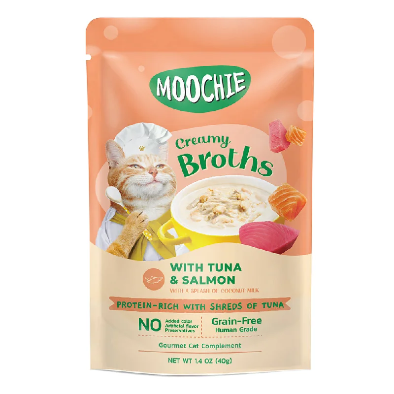 Moochie Cat Creamy Broths Tuna & Salmon 40g