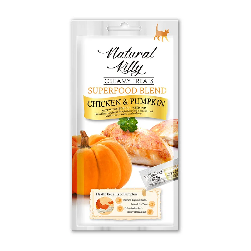 Natural Kitty Creamy Treats Superfood Blend - Chicken & Pumpkin 4x12g