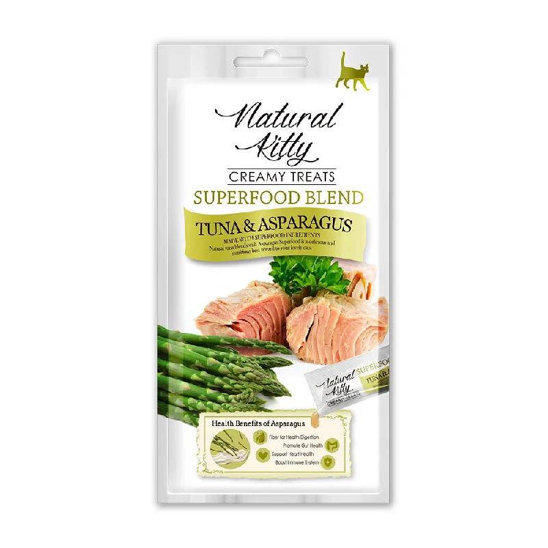 Natural Kitty Creamy Treats Superfood Blend - Tuna & Asparagus 4x12g