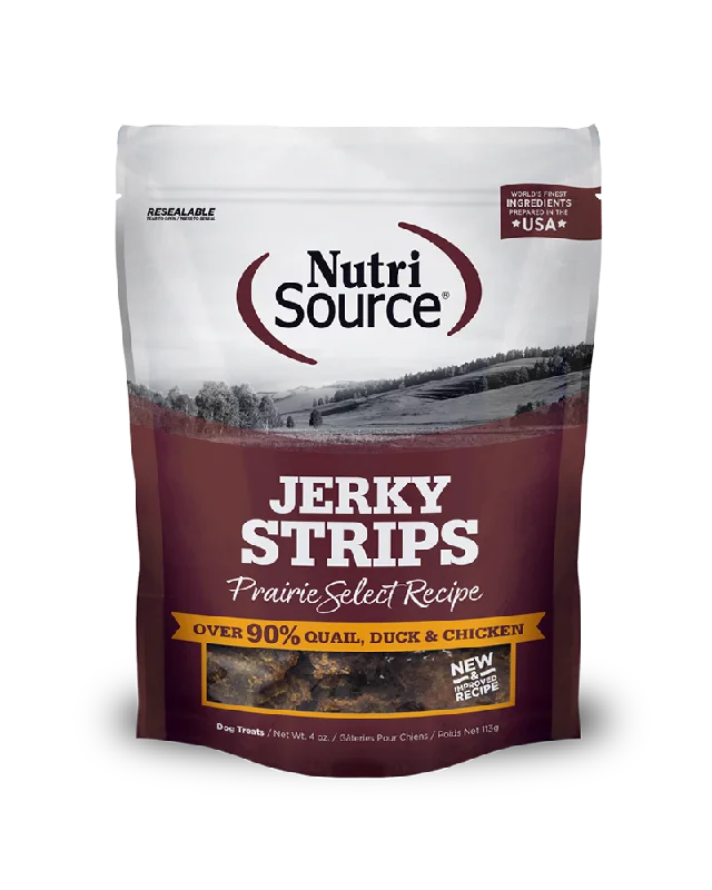 NutriSource Jerky Strips - Prairie Select Dog Treats 4oz