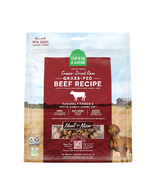 Open Farm Freeze-Dried Raw Grass-Fed Beef Dog Food 13.5oz