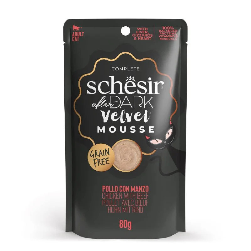 Schesir Cat Pouch After Dark Velvet Mousse Chicken With Beef 80g