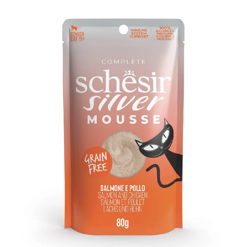 Schesir Cat Pouch Silver Mousse Salmon & Chicken 80g