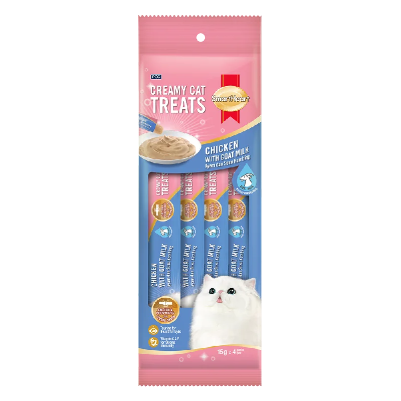 SmartHeart Cat Creamy Treats Chicken with Goat Milk 15g x 4