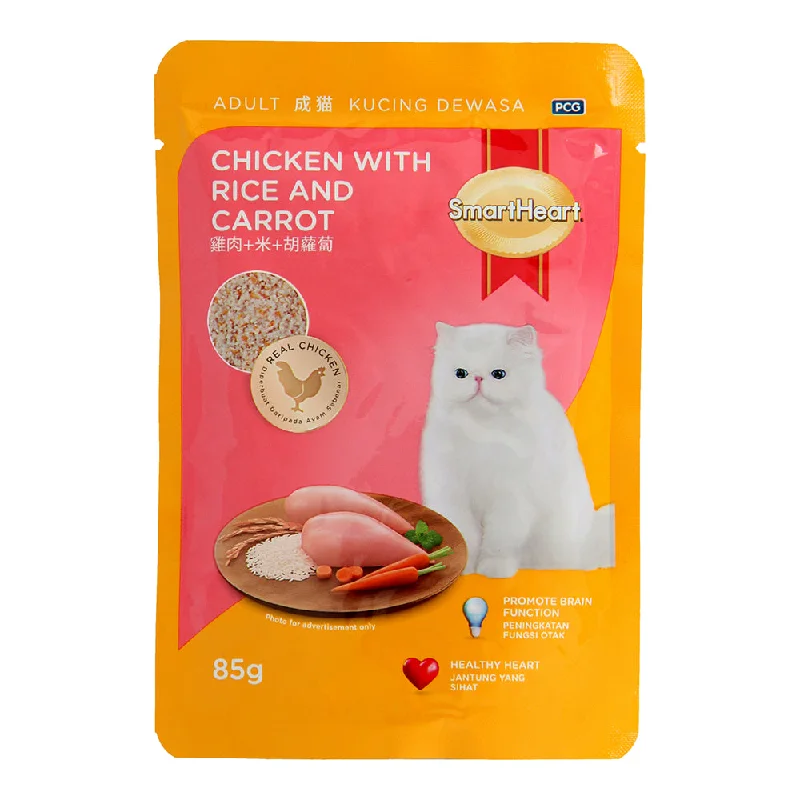 SmartHeart Cat Pouch Chicken with Rice & Carrot 85g