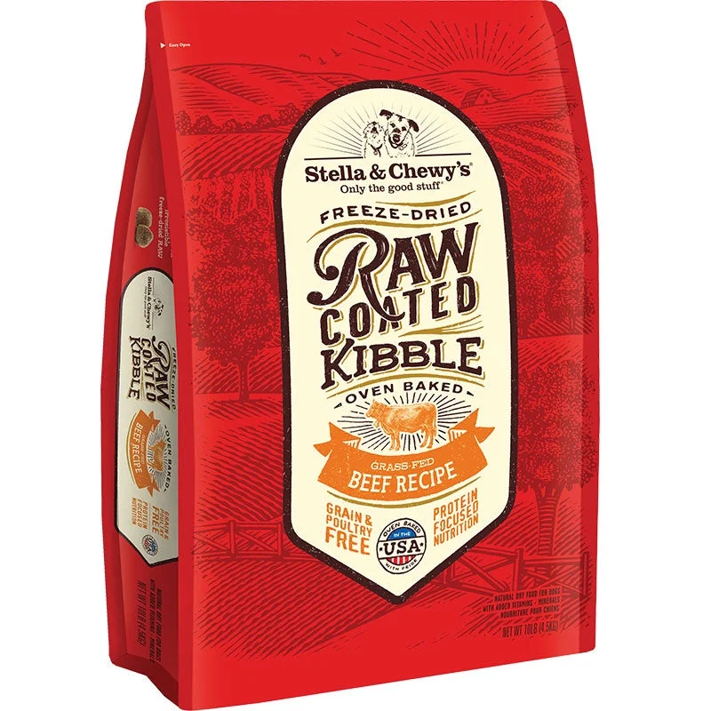 Stella & Chewy's Raw Coated Kibble Grass Fed Beef Dog Food 10lb