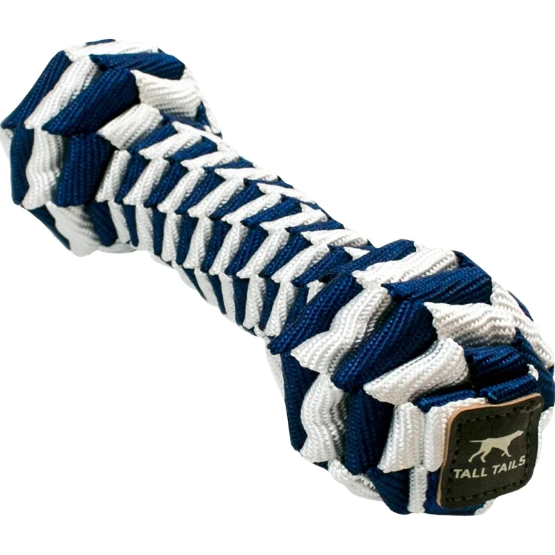 Tall Tails Navy Braided Bone Dog Toy 9"