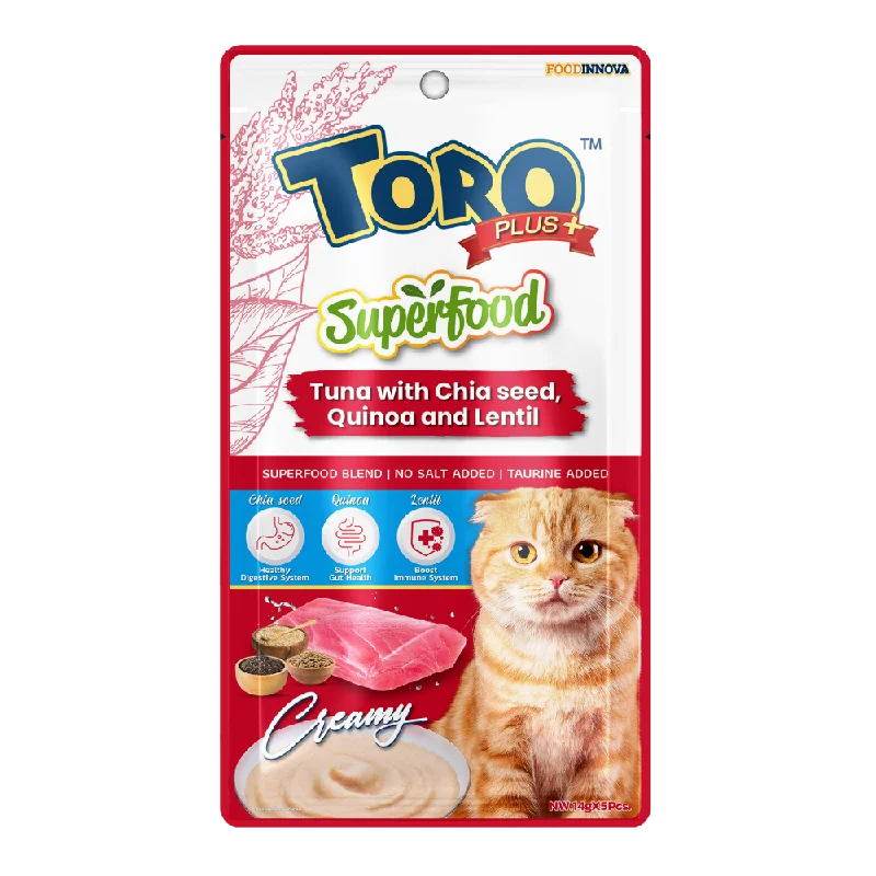 Toro Cat Treat Plus Superfood Tuna with Chia Seed, Quinoa and Lentil 75g (14g x 5pcs)