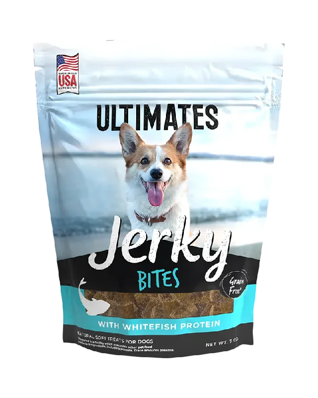 Ultimates Whitefish Bites Jerky Treats for Dogs 7oz