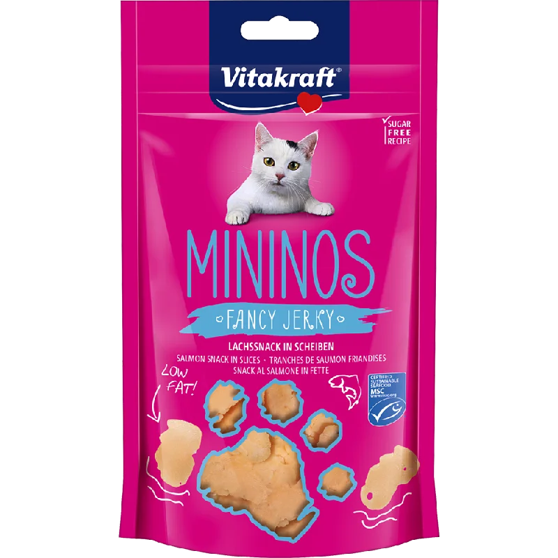 Vitakraft Cat Mininos Fancy Jerky - Salmon Snack in Slices 40g