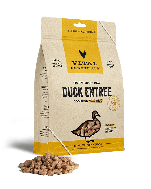 Vital Essentials Freeze-Dried Duck Mini Nibs Dog Food 14oz