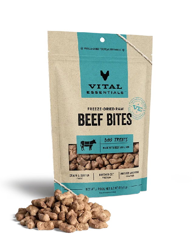 Vital Essentials Freeze-Dried Beef Bites Dog Treats 6.2oz