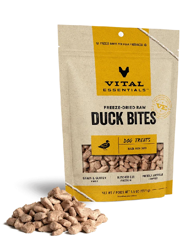 Vital Essentials Freeze-Dried Duck Bites Dog Treats 5.5oz