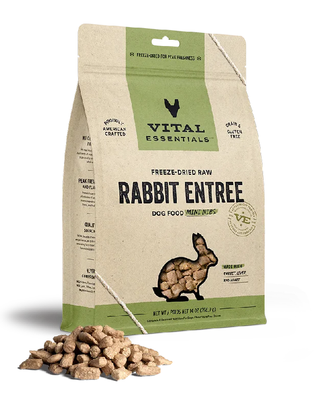 Vital Essentials Freeze-Dried Rabbit Mini Nibs Dog Food 14oz