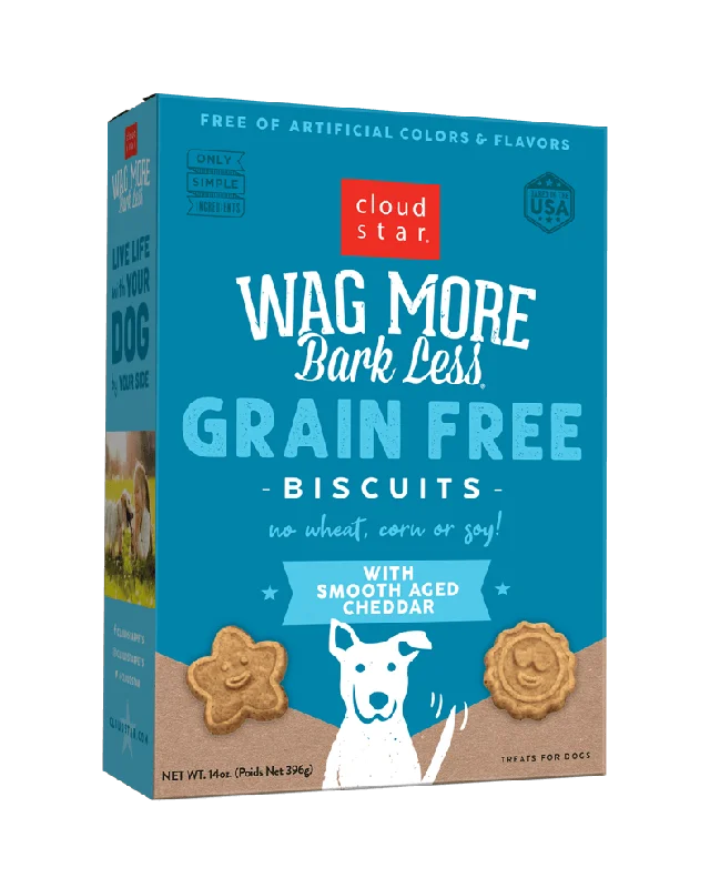 Wag More Bark Less Grain-Free Dog Biscuits: Smooth Aged Cheddar 14oz