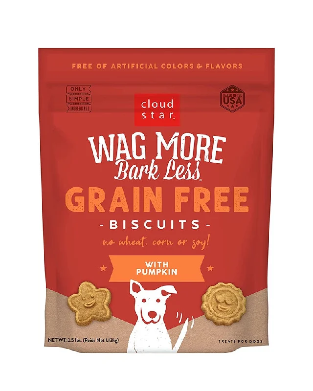 Wag More Bark Less Grain-Free Dog Biscuits: Pumpkin 2.5lb