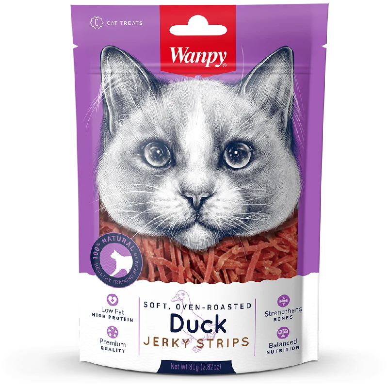 Wanpy Cat Oven-Roasted Duck Jerky Strips 80g