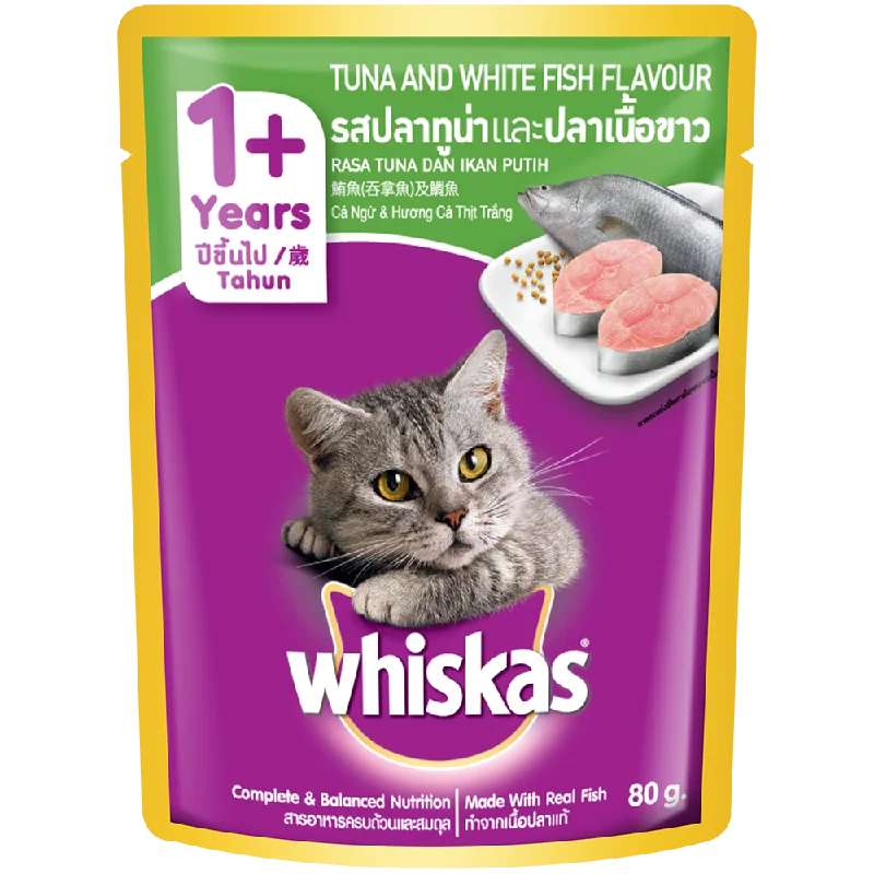 Whiskas Pouch 1+ Years Tuna & White Fish 80g