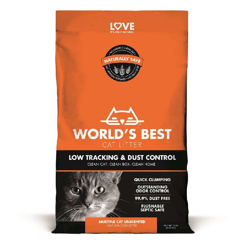 World's Best Cat Litter Low Tracking & Dust Control Multiple Cat Unscented 15lb