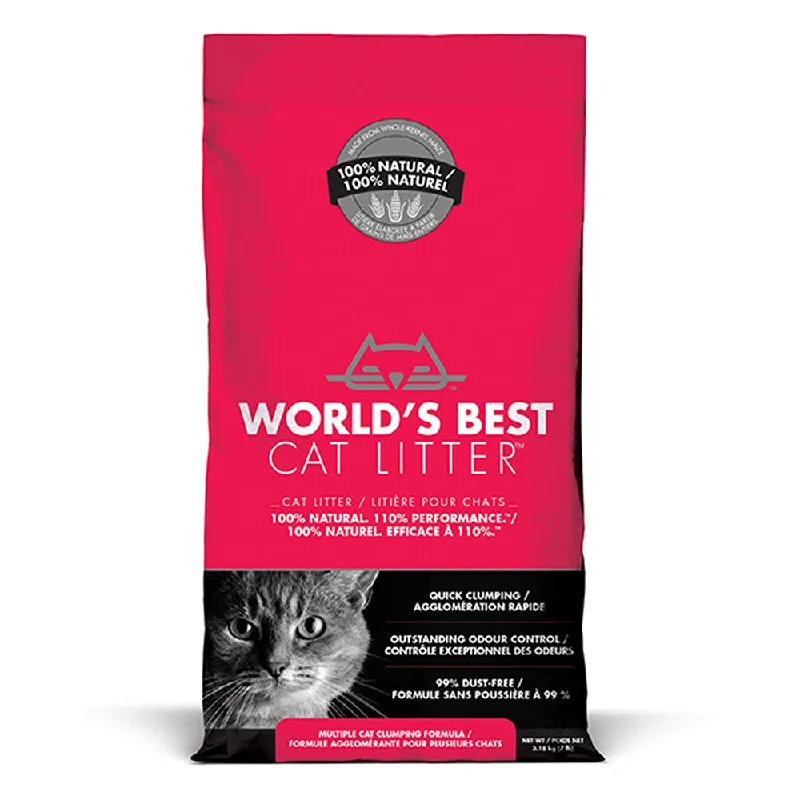 World's Best Cat Litter Multiple Cat Clumping Formula Non-Scented Red 7lb