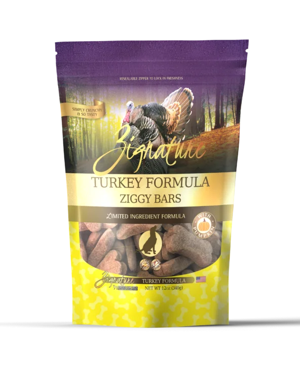 Zignature Ziggy Bar Biscuit Dog Treats - Turkey 12oz